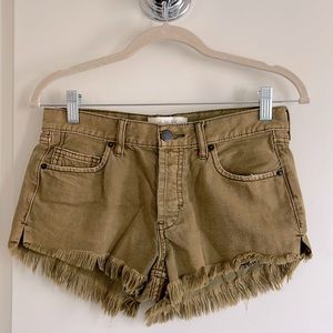 Free People Denim Shorts with Raw Trims